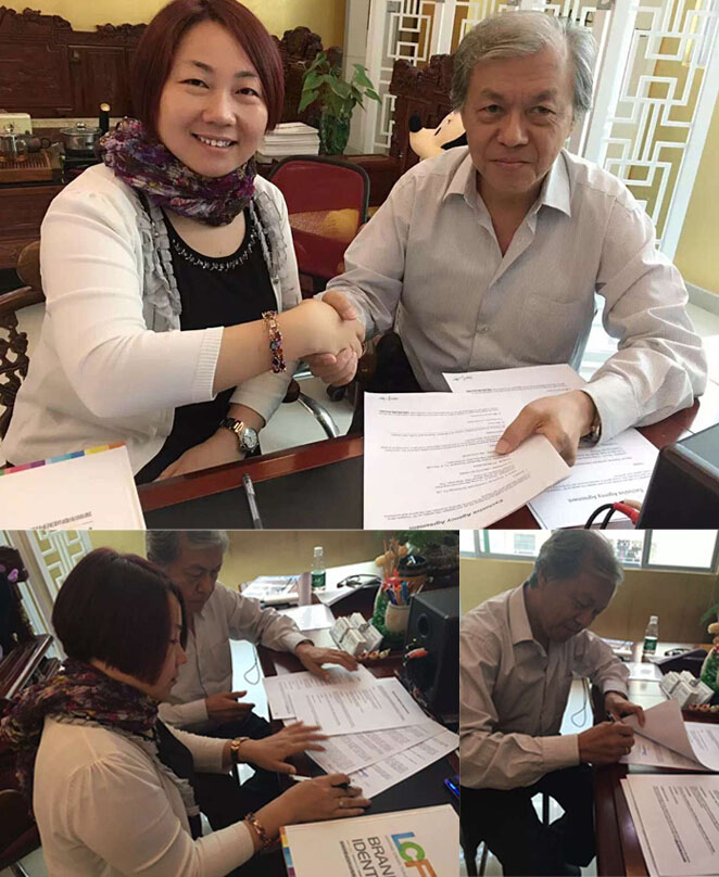    联诚发董事长龙平芳和印尼PT MultiIntegraxx 公司主席Harijono Suwarno签署合作协议